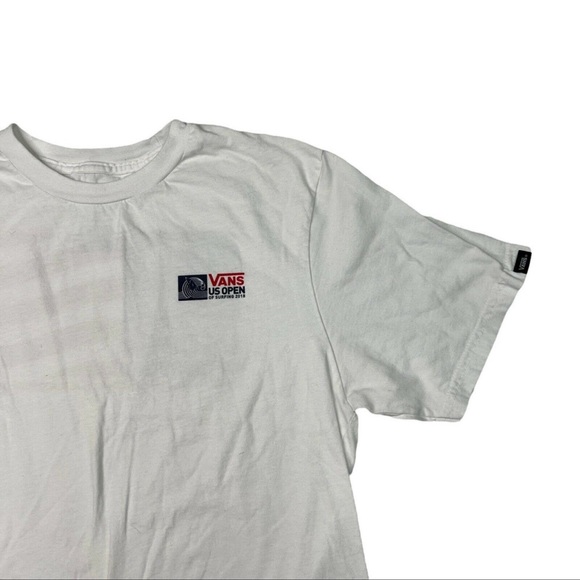 Vans US Open Surfing 2018 Huntington Beach Custom Fit T-Shirt White Y Lg S Small - Picture 3 of 5